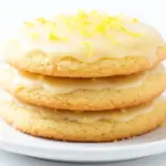 soft glazed lemon cookies - featured image