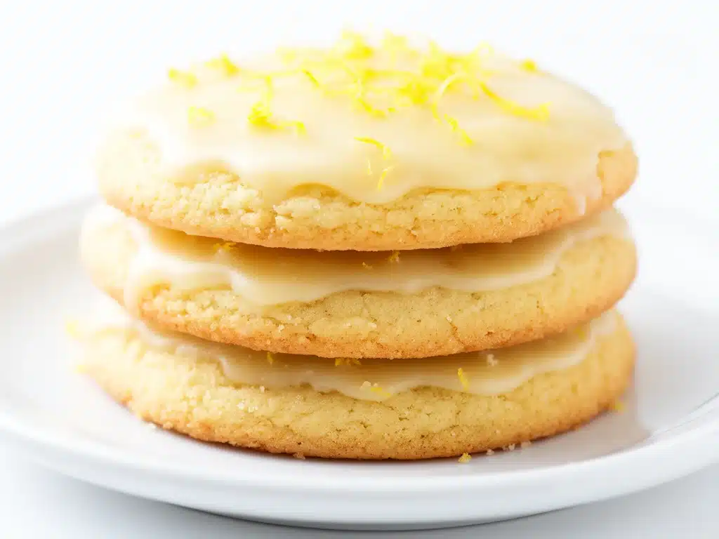 soft glazed lemon cookies - featured image