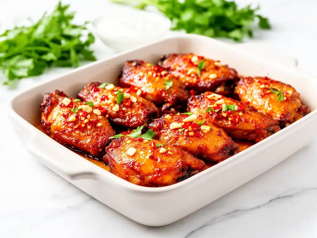 Spicy Honey Garlic Baked Chicken Wings Recipe Perfectly Sticky and Crispy 4 spicy honey garlic baked chicken wings preparation steps
