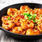 spicy honey garlic shrimp - featured image