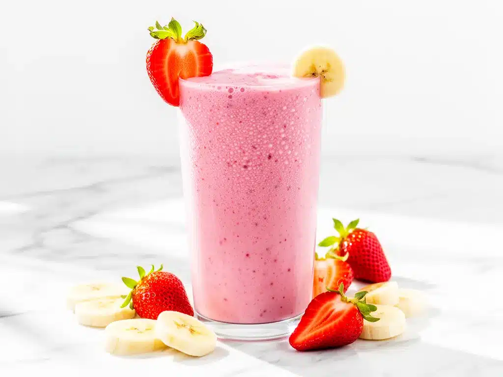 Strawberry Banana Protein Smoothie Easy Recipe for Busy Mornings 4 Strawberry Banana Protein Smoothie preparation steps