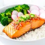 teriyaki glazed salmon bowl - featured image