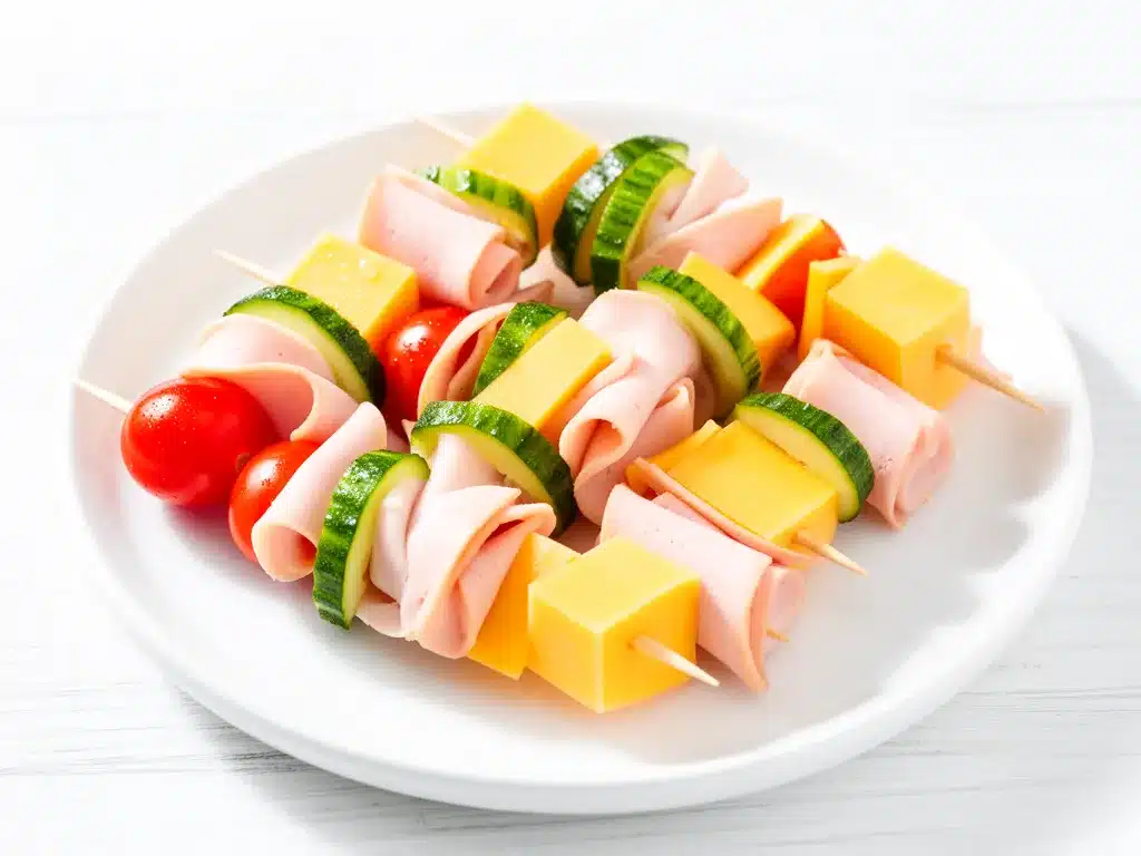 Back to School Turkey and Cheese Kabobs Easy 5-Ingredient Lunchbox Recipe 4 turkey and cheese kabobs preparation steps
