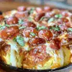 cast iron skillet deep dish pizza - featured image