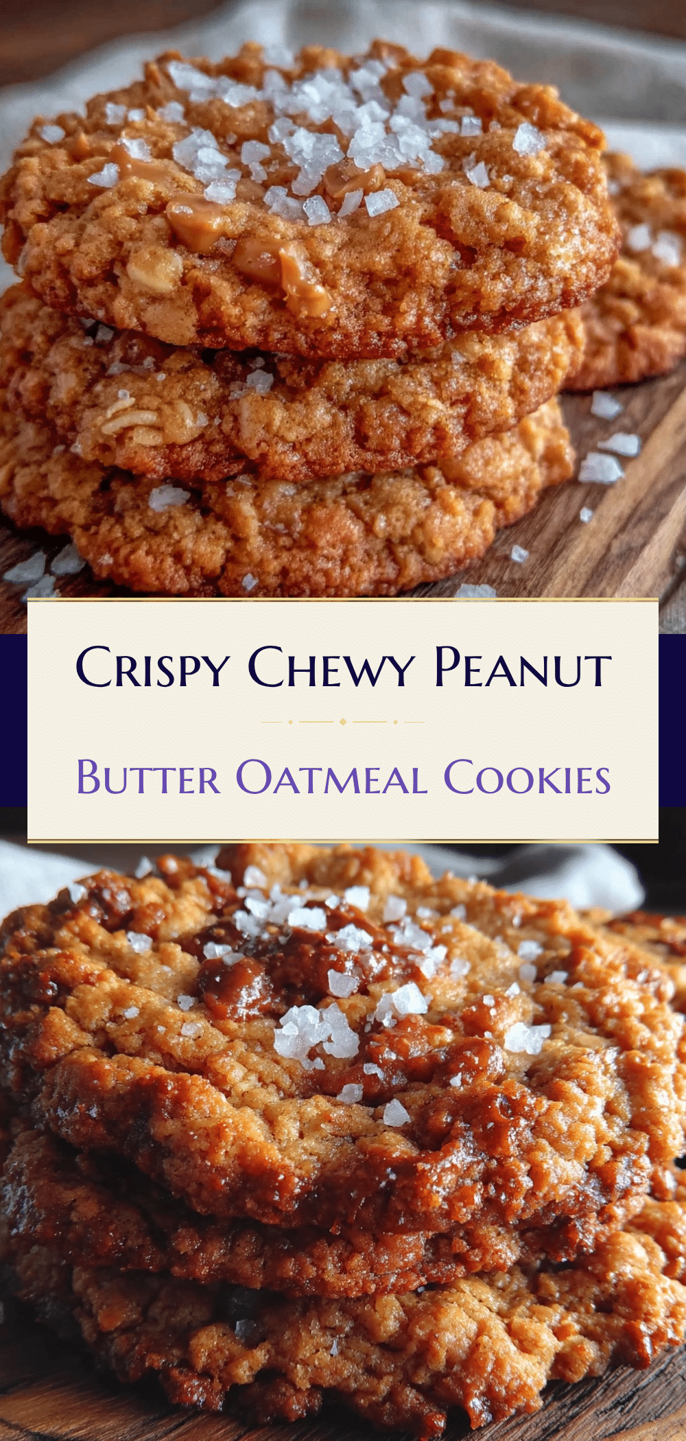 Chewy Peanut Butter Oatmeal Cookies with Sea Salt: Best 5pm Dinner 5 Chewy Peanut Butter Oatmeal Cookies with Sea Salt recipe