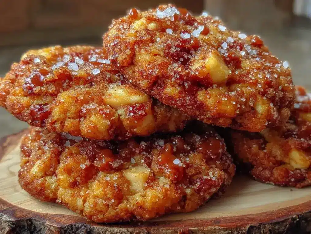 fall caramel apple snickerdoodle cookies - featured image