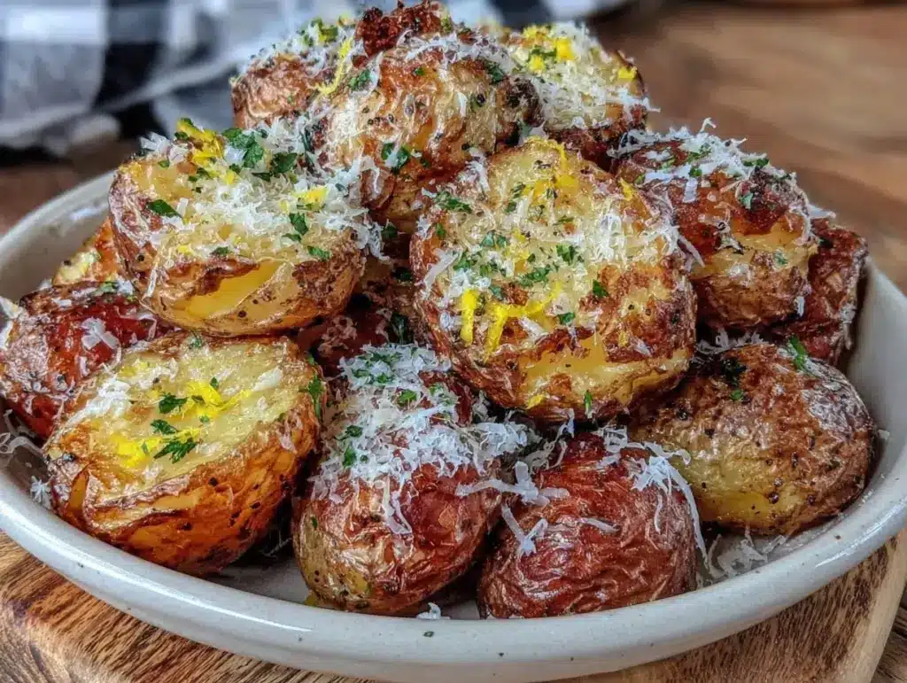 garlic herb roasted potatoes - featured image