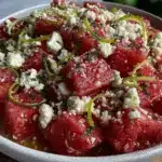labor day watermelon feta mint salad - featured image
