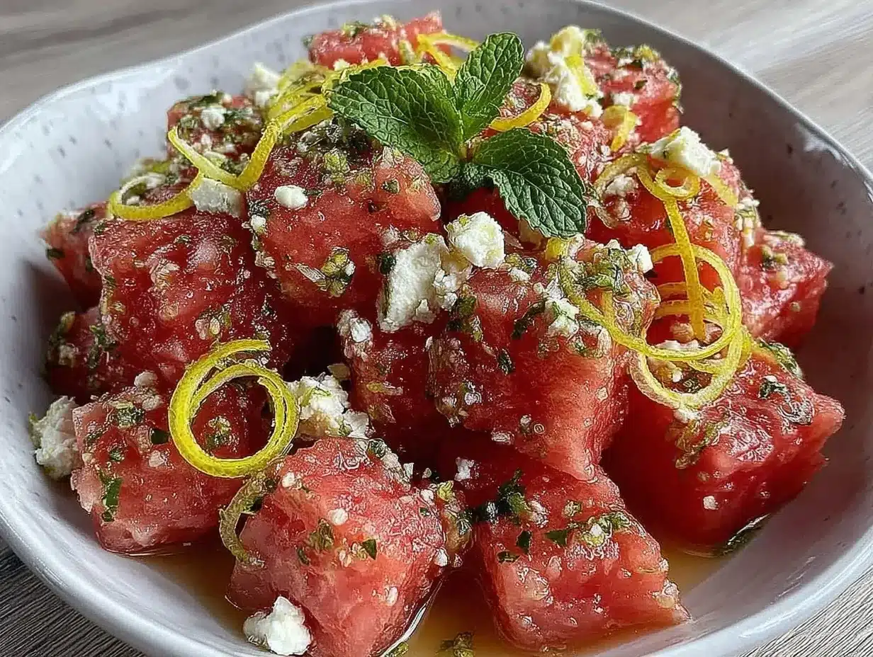 Labor Day Watermelon Feta Mint Salad with Lime: Quick 5pm Dinner 4 labor day watermelon feta mint salad preparation steps