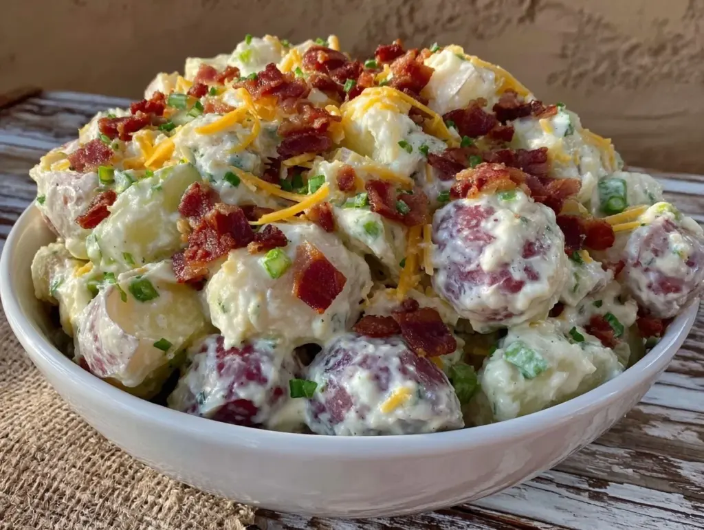 loaded bacon ranch potato salad - featured image