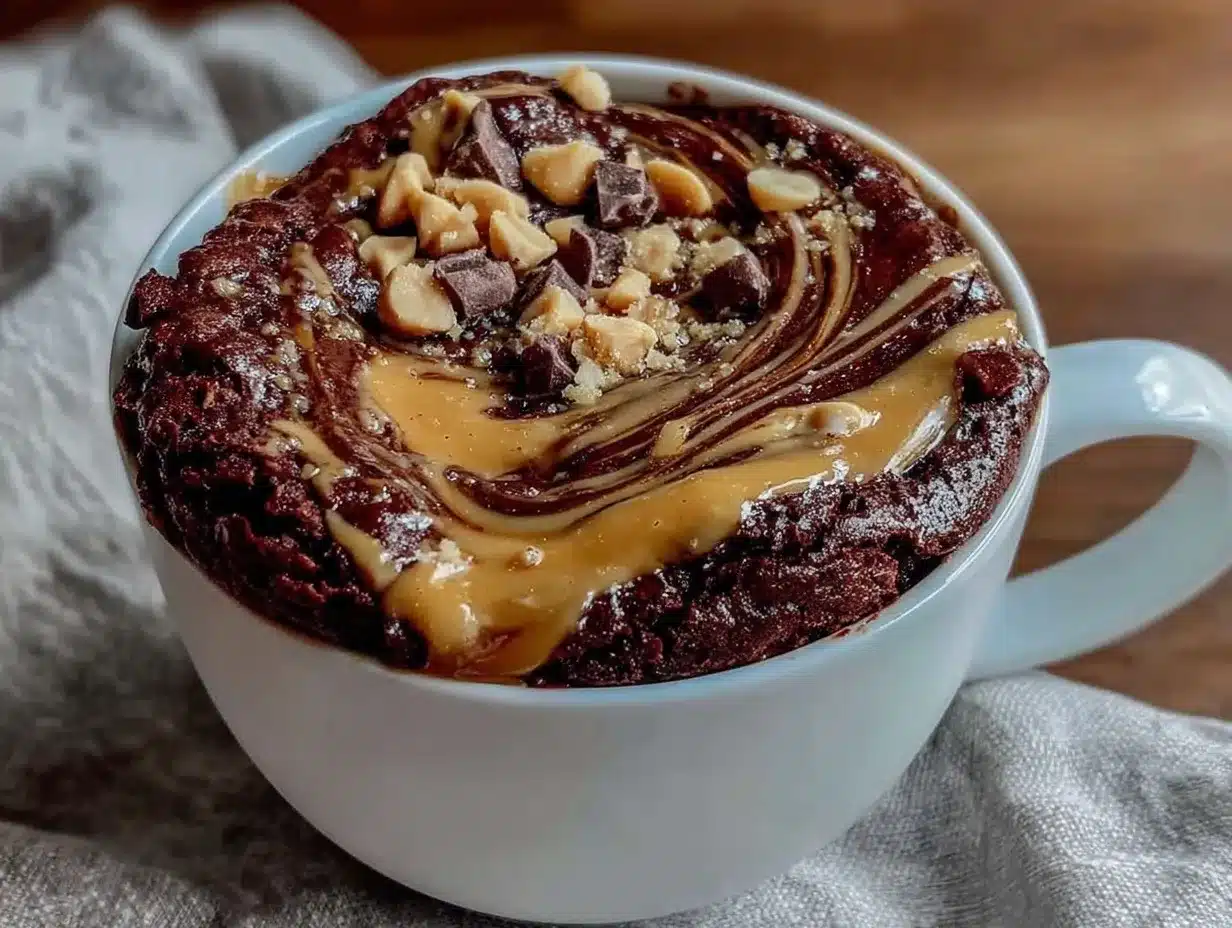 Microwave Mug Brownie: Easy 2-Minute Peanut Butter Swirl Dessert 4 microwave mug brownie preparation steps
