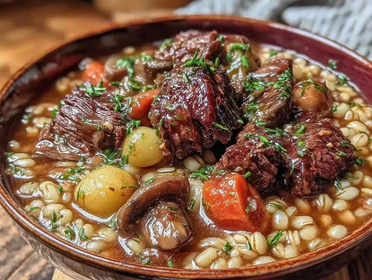Slow Cooker Beef and Barley Stew: Easy One-Pot Dinner 4 slow cooker beef and barley stew preparation steps
