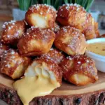 smoked beer cheese pretzel bites - featured image