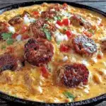 smoked sausage queso skillet - featured image