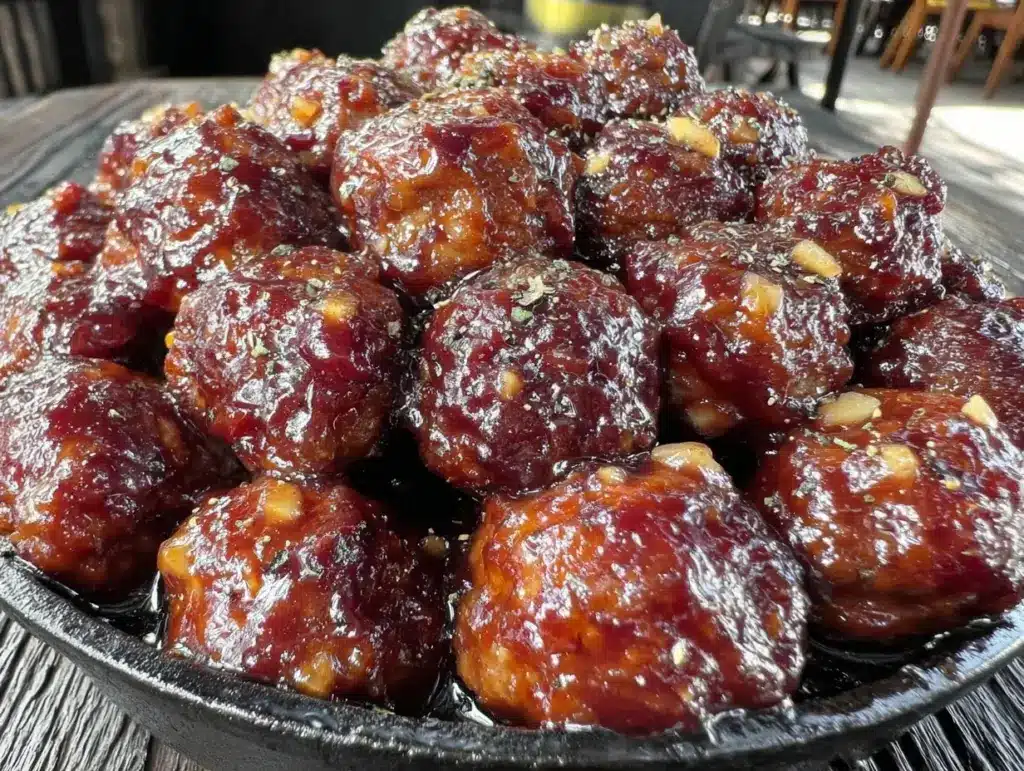 smoky bbq meatballs - featured image