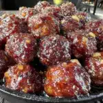 smoky bbq meatballs - featured image