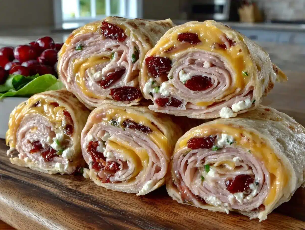 Turkey and Cheese Pinwheels: 5pm Lunch Win 4 turkey and cheese pinwheels preparation steps