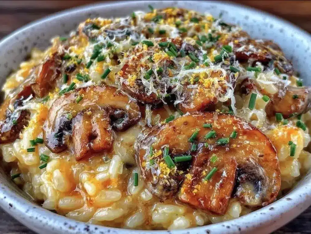 vegan mushroom risotto - featured image