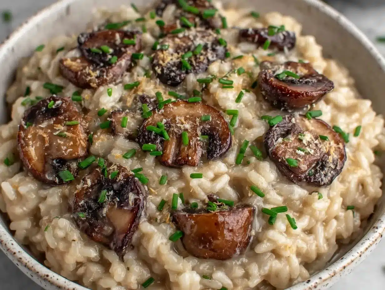 5-Ingredient Vegan Mushroom Risotto 4 vegan mushroom risotto preparation steps