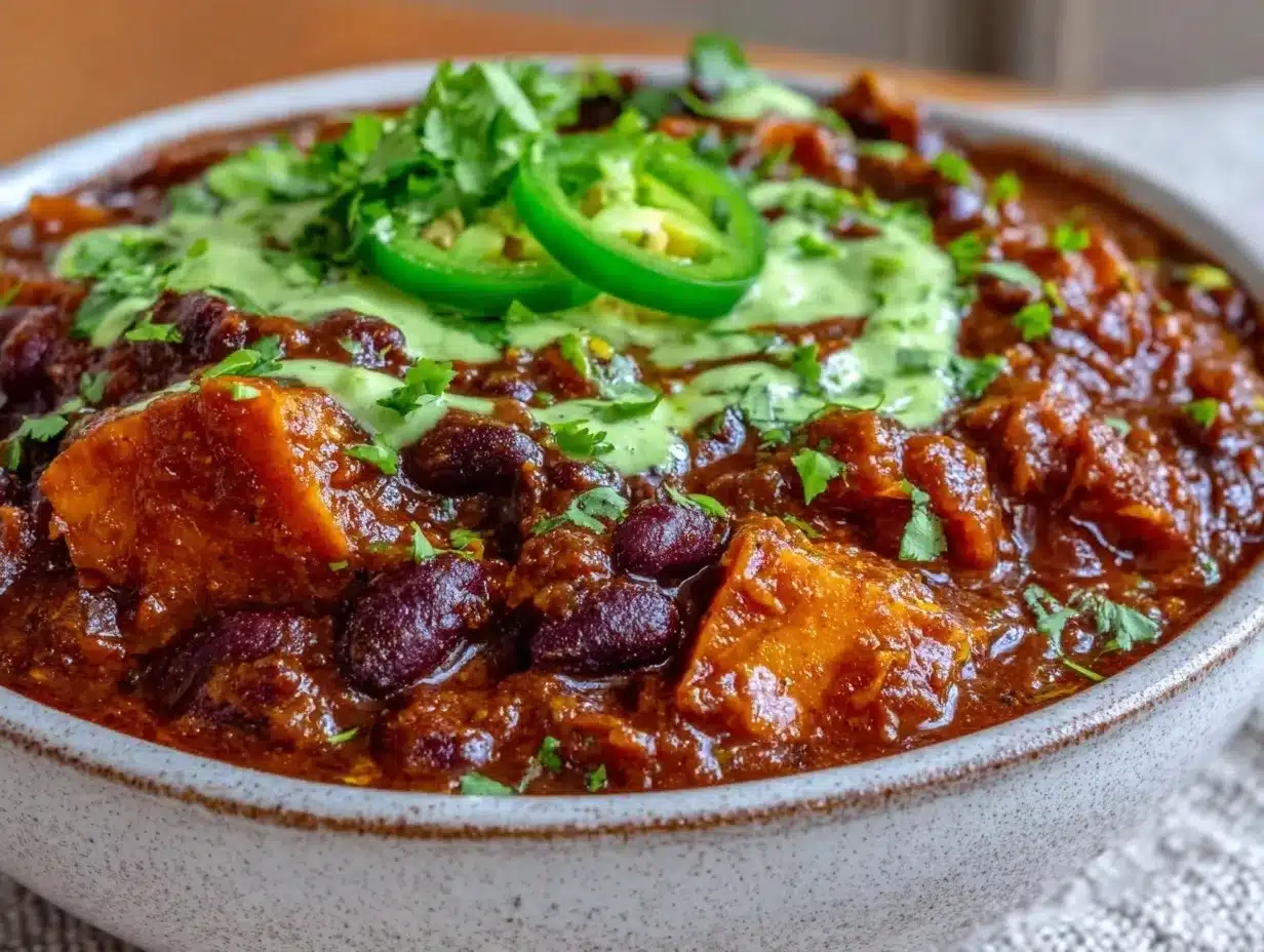 Vegan Sweet Potato Black Bean Chili: One-Pot Weeknight Dinner 4 vegan sweet potato black bean chili preparation steps